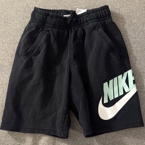 3/$15- Nike Boys' Black Logo Athletic Shorts with Mint Accent